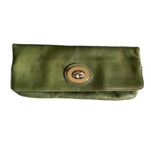Vintage Green Danier Leather Clutch